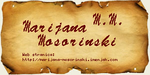 Marijana Mošorinski vizit kartica